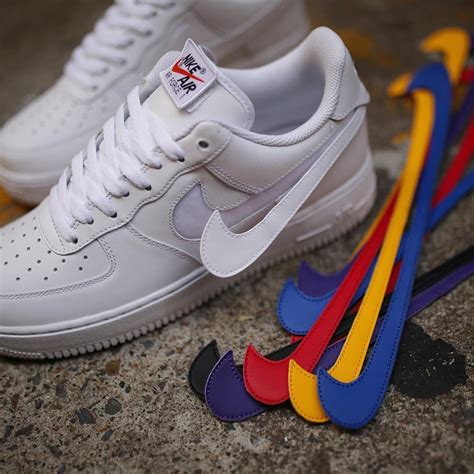 nike air force 1 zwarte swoosh|af1 velcro swoosh pack.